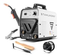 STAHLWERK Saldatrice Mini FLUX 120 ST Digital con 120 A, avanzamento filo sinergico, funzione Lift-TIG e ARC/MMA per saldatura senza gas di protezione con filo animato