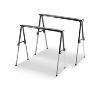 STAHLWERK SB-910 ST cavalletto da lavoro in set di 2 cavalletti in metallo verniciato a polvere, regolabile in altezza da 645 a 910 mm con portata di 150 kg e superficie antiscivolo