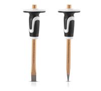 STAHLWERK Scalpello piatto, set da 2 pezzi, oro, 300 mm, in acciaio temprato, per scalpello professionale di metallo, pietra, legno, cemento, piastrelle e materie plastiche