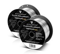 STAHLWERK set di 2 fili animati FLUX - E71T-GS 0,8 mm, bobina di filo da 1 kg D100, bobina di filo per mandrino da 16 mm, filo di saldatura premium, filo di apporto, filo di saldatura universale