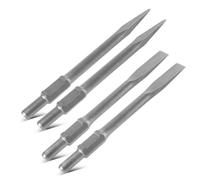 STAHLWERK Set di 4 scalpelli con 2 scalpelli piatti e 2 scalpelli a punta, 30 x 380 mm, attacco esagonale per martello demolitore | martello scalpello, martello a percussione | martello perforatore |