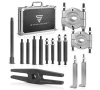 STAHLWERK Set di estrattori per Cuscinetti Set di estrattori da 14 Pezzi, Utensile Speciale per Lo smontaggio Professionale di Cuscinetti Interni ed Esterni, Ruote dentate, pulegge, rotori