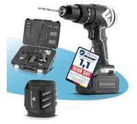 STAHLWERK Set professionale - Trapano avvitatore a batteria ASB-20 ST con cinturino magnetico artigianale, trapano a percussione 3 in 1, tecnologia brushless, coppia 60 Nm, cambio a 2 marce, batteria