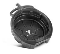 STAHLWERK Vaschetta di raccolta dell'olio con bocchettone di riempimento, 10 l, piatta, rotonda, serbatoio dell'olio, tanica per cambio dell'olio, serbatoio di plastica, contenitore per olio in