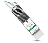 STAHLWERK WIG - Elettrodi per saldatura al tungsteno 1,6 & 2,4 x 175 mm, WP, senza torio, aghi universali TIG per alluminio, metalli leggeri, verde, 10 pezzi