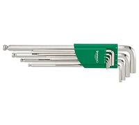 Stahlwille Set di bussole esagonali 10767/9 – 9 pezzi 1,5–10 mm, testa a sfera, Made in Germany