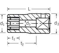 Stahlwille 40Tx-E07 Chave De Caixa 1/4