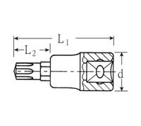 STAHLWILLE - Bussola con esagono esterno, 1/2 pollici M6