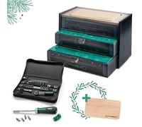 STAHLWILLE Strumento Calendario dell'Avvento 2024 | Cricchetto da 1/4", cacciavite a cricchetto, chiave a bussola, punte, set di chiavi a bussola Premium Made in Germany