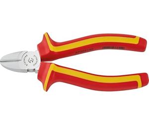 STAHLWILLE Tronchese laterale VDE, 140 mm, cromata, per il taglio di cavi e fili morbidi e duri, anche fili per pianoforte, manici a 2 componenti isolati VDE fino a 1.000 V