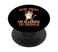 Stai lontano Sono allergico alle persone amanti dei gatti PopSockets PopGrip Adesivo
