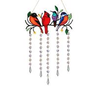Stained Glass Birds - Bird Light Catcher | Outdoor Fence Wall Art Bird Light Catcher, Reflective Home Decor For Birthday Women Housewarming Friends Party Indoor Yard Tree Backyard Garden Balcony