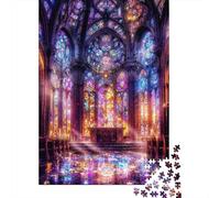 Stained Glass Cathedral Puzzle Giochi 1000 Pezzi Regalo Per Amore E Amico Arte Interesting Puzzle Adulti Idea Regalo Per 38x26cm/1000pcs