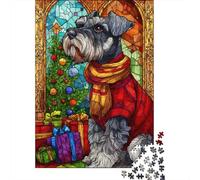 Stained Glass Christmas Dog-2 Puzzle Impossible 1000 Pezzi Decorazione Per La Casa. Rilassamento E Intelligence Per Adulti E Ragazzi Da 14 Anni 70x50cm/1000pcs