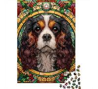 Stained Glass Christmas Dog Puzzle Impossibili 1000 Pezzi Decorazione Per La Casa. Giochi Rilassamento E Intelligence Per Adulti E Ragazzi Da 14 Anni 38x26cm/1000pcs