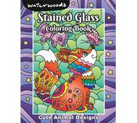 Stained Glass Coloring Book - Cute Animals Designs (Tascabile)