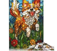 Stained Glass Dog Jigsaw Puzzle Impossible 1000Pcs Decorazione Per La Casa. Rilassamento E Intelligence Per Adulti E Ragazzi Da 14 Anni 1000pcs (38x26cm)