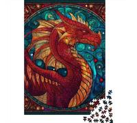 Stained Glass Dragon Artwork-4 Puzzle Impossible 1000 Pezzi Decorazione Per La Casa. Rilassamento E Intelligence Per Adulti E Bambini Da 12 Anni 52x38cm/1000pcs