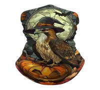 Stained Glass Eagle Witch On Pumpkin Ghetta da Collo Lavabile Passamontagna Traspirante Sciarpa al Collo per Yoga Campeggio Multiuso Fascia per Capelli