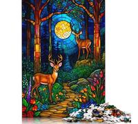 Stained Glass Forest Puzzle Impossibili 1000Pcs Decorazione Per La Casa. Giochi Rilassamento E Intelligence Per Adulti E Bambini Da 12 Anni 1000pcs (75x50cm)