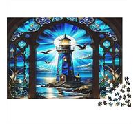 Stained Glass Lighthouse Puzzle Classico 1000 Pezzi Per Uomini E Donne Decorazione Casa Arredamento Casa Prodotto Durevole Gioco Di Logica Materiali Ecologici 38x26cm/1000pcs