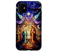 Stained Glass Nativity Scene Christmas Art Custodia per iPhone 11