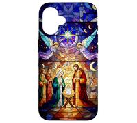 Stained Glass Nativity Scene Christmas Art Custodia per iPhone 16