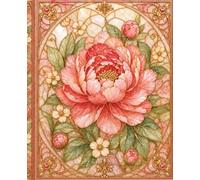Stained Glass Peony Garden Notebook: Lined Journal with Elegant Floral Cover for Women, Notes, Writing, School, Work, and Daily Journaling