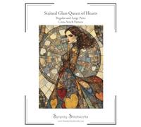 Stained Glass Queen of Hearts Cross Stitch Pattern: Regular and Large Print Cross Stitch Pattern