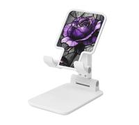 Stained Glass Rose Window Supporto pieghevole per telefono cellulare ad angolo regolabile in altezza Supporto per cellulare portatile da tavolo compatibile con tutti gli smartphone bianco