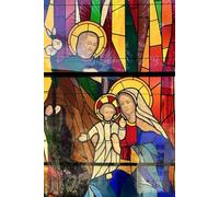 Stained Glass Three Magi and Holy Family Gratitude Journal: 6 x 9 100 lined pages hardcover notebook