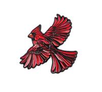 Stained Glass Wildlife Enamel Pins, Animal Pins with Fox, Wolf, Hummingbird & Red Bird, Cute Unique Wildlife Brooch for scarves, backpacks, and jackets-to animal lovers (Cardinal)