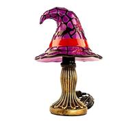 Stained Witch Hat Lamp - Resin Decorative Night-Light,Artistic Stained Resin Witch Hat Lamp Designed To Create Soft Ambient Glow And Seasonal Atmosphere | Halloween Themed Table Light Ideal For Home