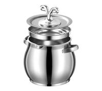Stainless Bacon Grease Container, Cooking Fat Storage Solution, Canister with Strainer for Clean Pouring, Rust Resistant Heat Safe Costrution, Grease Jar for Daily Cooking Baking Breakfast Use