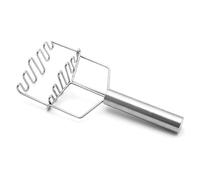 Stainless Potato Masher - Double Layer Food Crusher, Ergonomic Grip Press, Vegetable Bean Avocado Tool, Heavy Duty Mixer | Cooking Preparation Routine, Home Culinary Workspacee, Ingredient Texture