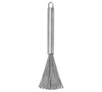 Stainless Scrubber, Pan Cleaner, Dish Brush, Sturdy Steel Bristles, Ergonomic ABS Handle, Ideal for Kitchen Grill, Sink, Pot Cleaning Tool, 7.87 Inches, Silver Color, 1 Pack
