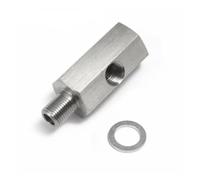 Stainless Steel 1/8BSPT Female To 1/8NPT Oil Pressure Sensor Feed Line Gauge Tee Adapter With Gasket YZWRWRMKTB