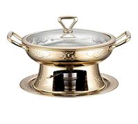 Stainless Steel Alcohol Stove Buffet Server Food Warmer - Rose Gold, Champagne Gold, Bronze - Adjustable Heat,B-27 cm (B 27 cm)