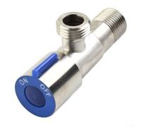 Stainless Steel Angle Valve 1/2 Inch Hot Cold Stop(Blue) | Solid stainless steel body, rust resistant, 1/2 inch inlet outlet, hot cold water control, bathroom kitchen use
