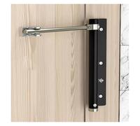 Stainless Steel Automatic Door Close Foldable Design Adjustable Spring Force for Home Office Swing Door Heavy Duty Closure 1pc (Black)