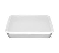 Stainless Steel Baking Pan | 5cm Deep Non Stick Bakeware & Food Storage Container | Mirror Polished Oven Tray/Roasting Pan/Meal Prep Dish with Lid (Small Size)
