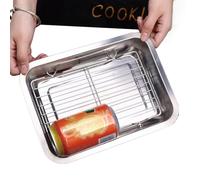 Stainless Steel bakingSheet - Sheet Pan with OvenRack Bakeware, bakingSheet Pan OvenCookie Sheet bakingTray, Home Apartment Kitchen Grilling Oven, Cooking Bbq Fruit Vegetable Meat Bread Roasted