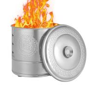 Stainless Steel, Barn Bucket, For Incineration, Barrel, With Handle, Traditional Auspicious Design, Outdoor Garbage Disposal, Wood, Burning, Fallen Leaves, Bonfire Tools, Ancestor Memorial Service, Ba