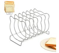 Stainless Steel Bear Shaped Stand Toast Holder Rack 6-Slot | Sandwich Bread Stand for Breakfast, Toast, Wraps, Bags, , Toaster, Table, Home Kitchen Sandwiches, BBQ, Air Fryer, Oven