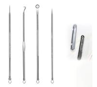 Stainless Steel Blackhead Remover Kit, Pimple Popper Tool Kit, Blackhead Extractor, Extraction Tools for Estheticians (2)