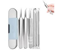 Stainless Steel Blackhead Remover Tool Kit, Pimple Popper Tool Kit, Extraction Tools for Estheticians, Comedone Extractor Kit, Grade Black Head Extraction Tool Kit for Nose Face (A)