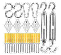 Stainless Steel Boat Awning Hardware | 304 Spring Hook Fitting for Shade Sail/Sun Shade/Marine Use | Rhombus Buckle Kit with Tensioner & Screws