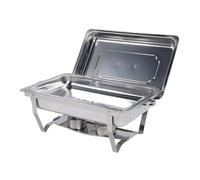 Stainless Steel Buffet Chafing Dish Set Foldable Heat Preservation Multifunctional Buffet Warmer for Gathering Outdoor Wedding (Single Grid)