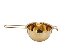 Stainless Steel Butter Melting Pot | 400ml Heat - Tolerant Bowl for Cheese/Chocolate/Caramel | Hollow Handle Design Prevents Burns & No - Drip Spout (Gold)