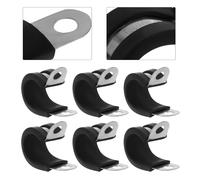 Stainless Steel Cable Clamp Set 20Pcs Rubber Cushion Metal Clamps for Tubes